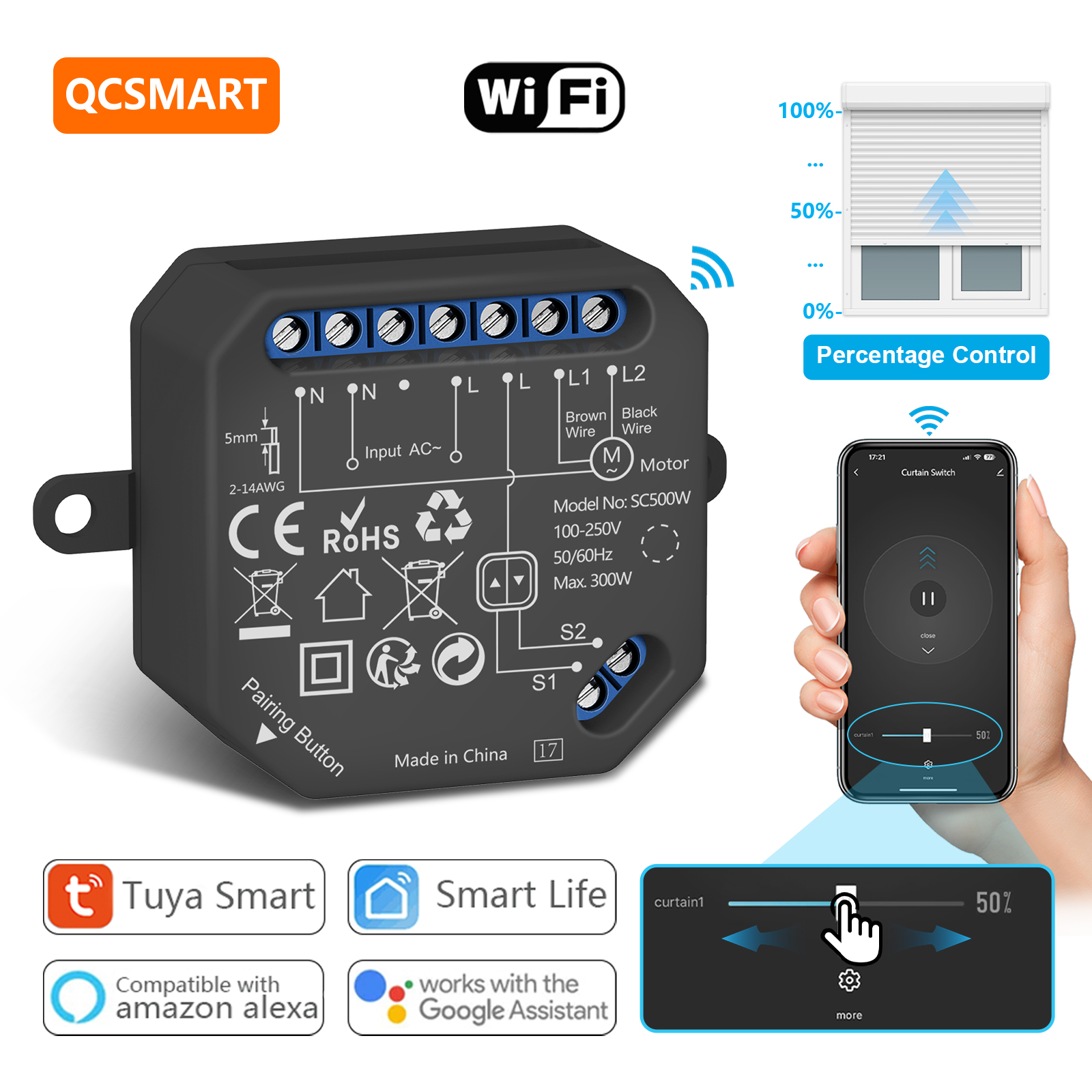 M Dulo De Rel De Interruptor De Cortina Wifi Inteligente Loratap Tuya